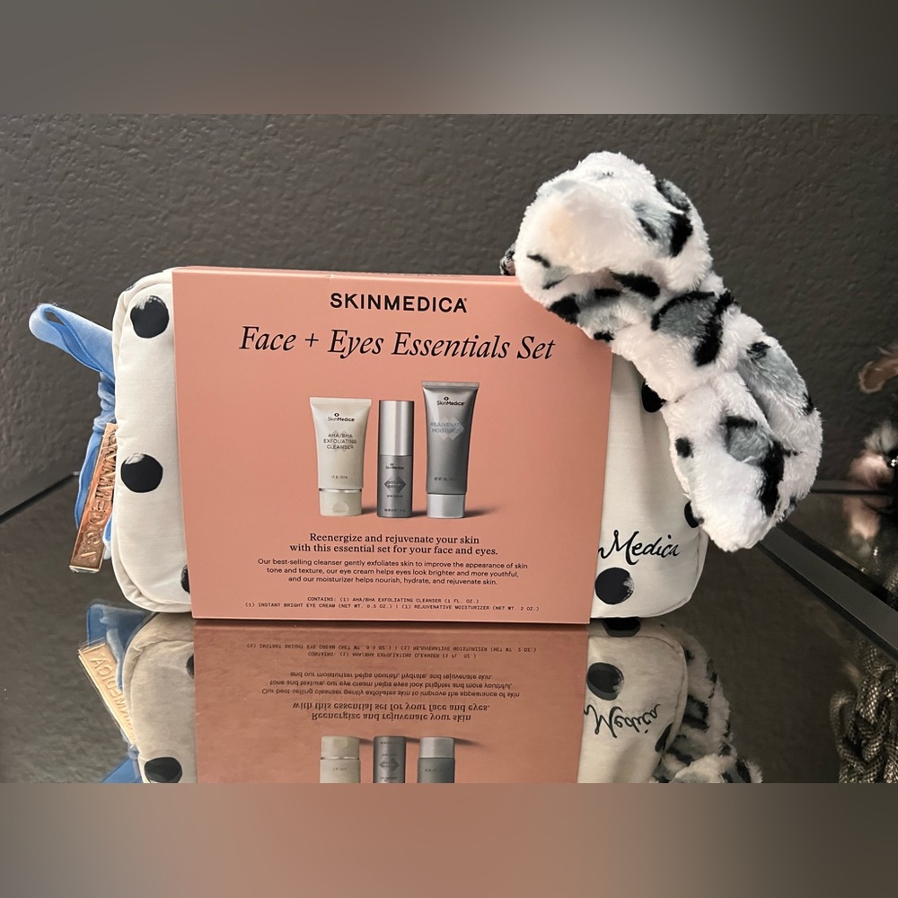 NWT SkinMedica Face + Eye Essentials Set with Spa Headband
